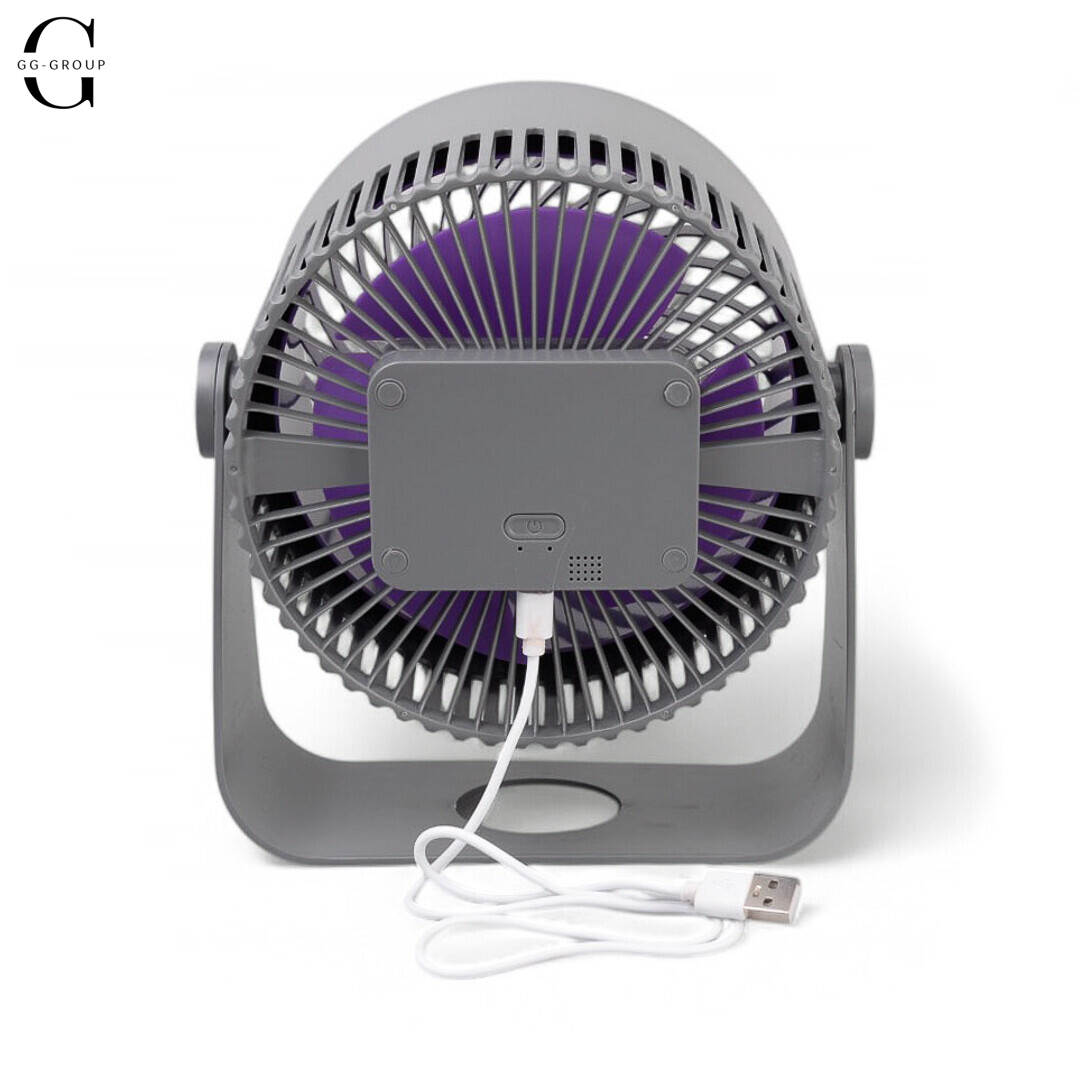 Настольный вентилятор с аккумулятором USB, 3 скорости, 195×120×210 мм, портативный